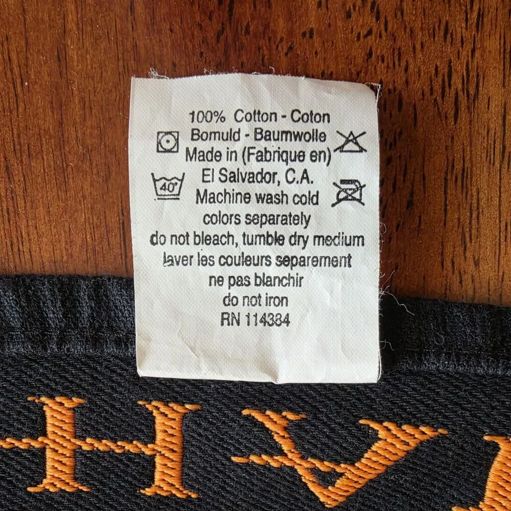 Harley-Davidson Bath Towel 24x48 Tribal Design Beach Black And Orange